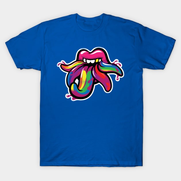 Tongues of Kali (rainbow version) T-Shirt by toadyco